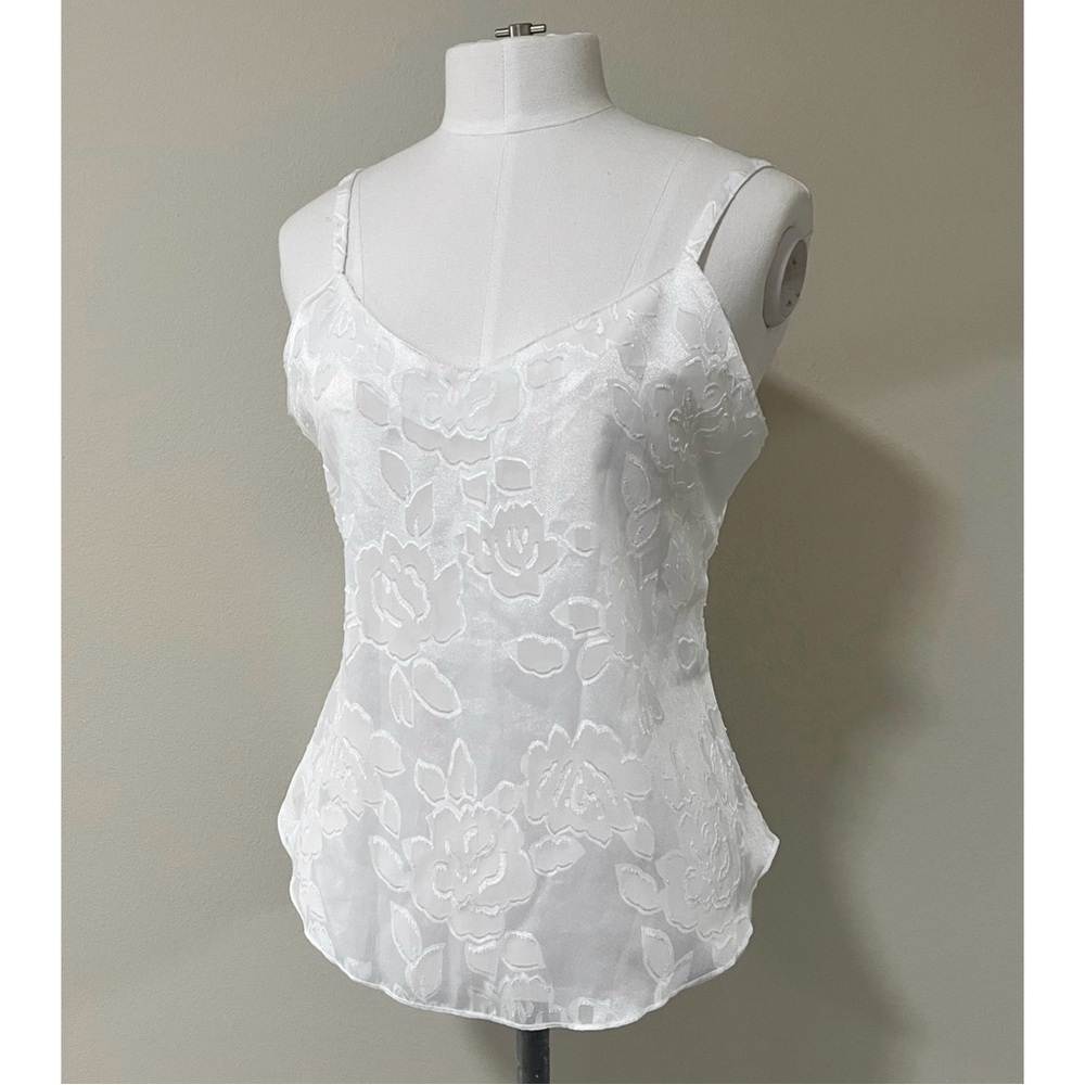 Vintage 90’s White Size Medium Floral Lace Cami Camisole Top